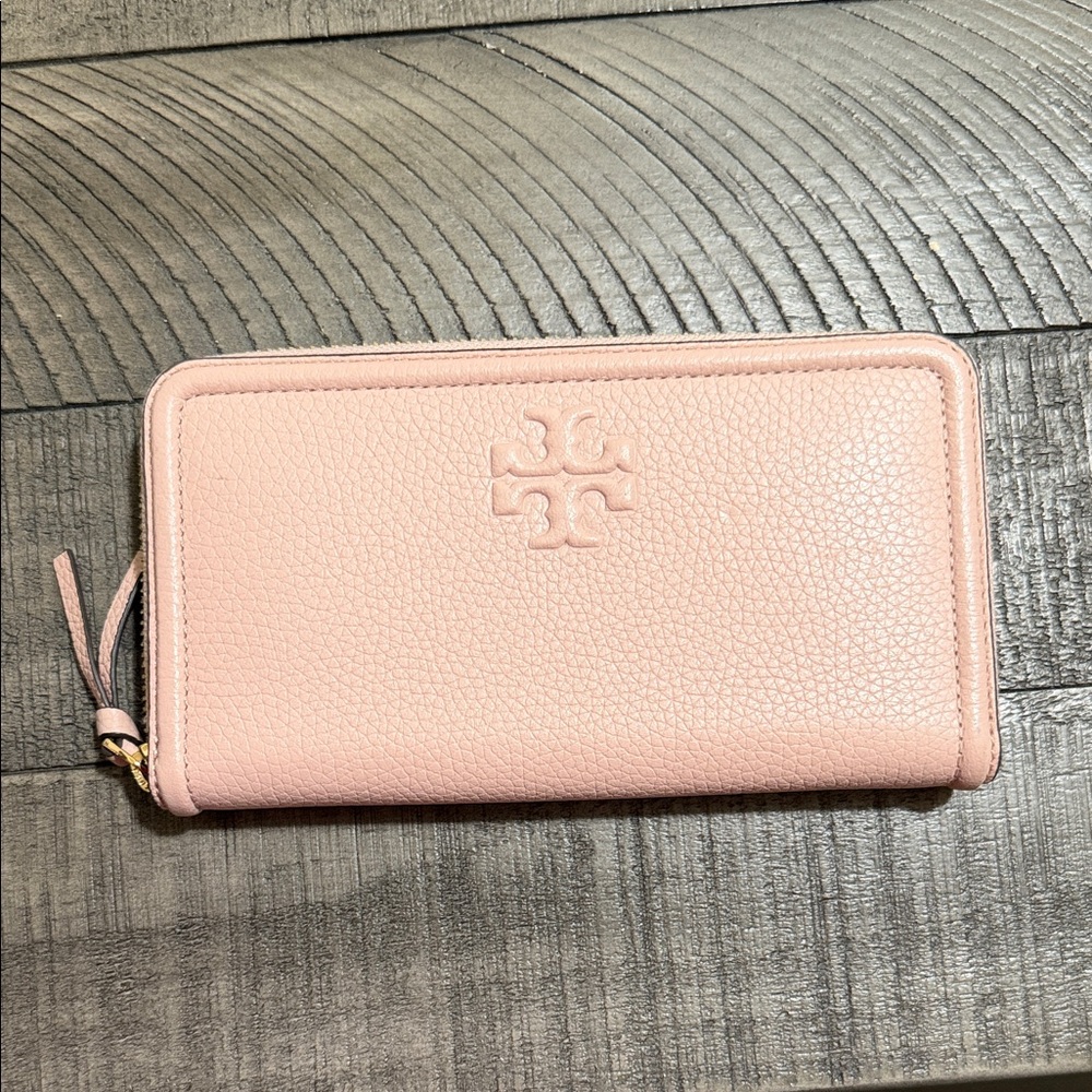 Tory Burch Blush Pink Pebbled Wallet